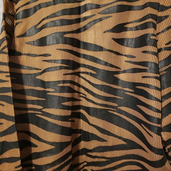 CHICOS Travelers Mesh Jacket Women's XL  Faux Leather Animal Print $149.99 NWT - Picture 10 of 14